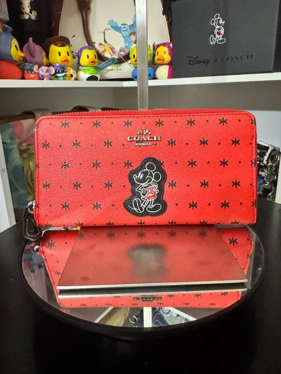Coach x Disney Mickey Mouse Zip Wallet - Picture 1 of 9